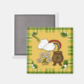 Pot of Gold Kariert St. Patrick's Kühlschrankmagne Magnet (Vorderseite/Rückseite)