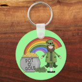 Pot of Gold Leprechaun Schlüsselanhänger (Vorderseite)