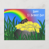 Pot of Gold mit Gerbil - St Patrick's Day Postcard Postkarte (Vorderseite)
