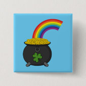 Pot of Gold Rainbow Cartoon Button (Vorderseite)