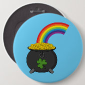 Pot of Gold Rainbow Cartoon Button (Vorne & Hinten)