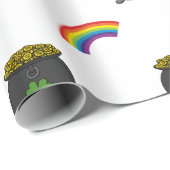 Pot of Gold Rainbow Cartoon Geschenkpapier (Rolleneckpunkt)