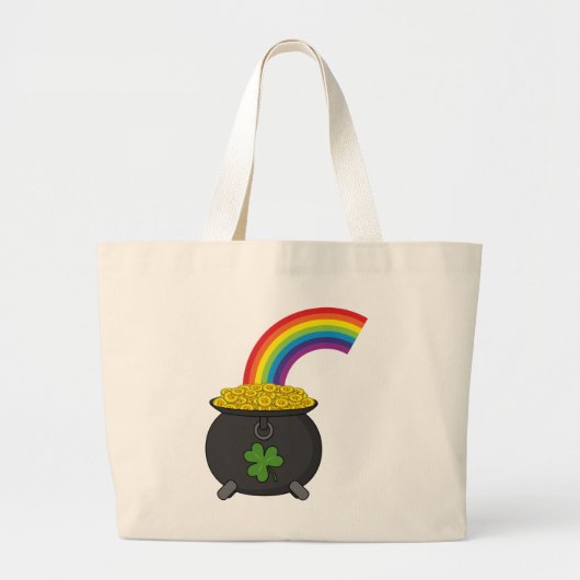 Pot of Gold Rainbow Cartoon Jumbo Stoffbeutel (Vorne)