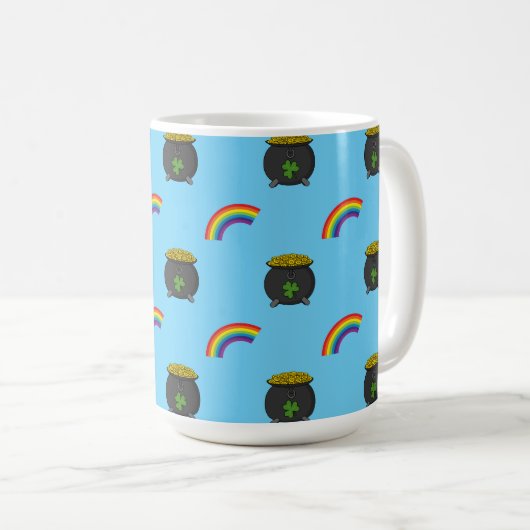 Pot of Gold Rainbow Cartoon Kaffeetasse (VorderseiteRechts)