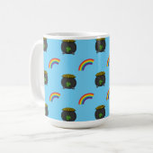 Pot of Gold Rainbow Cartoon Kaffeetasse (Vorderseite Links)