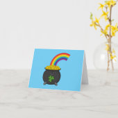 Pot of Gold Rainbow Cartoon Karte (Gelbe Blume)
