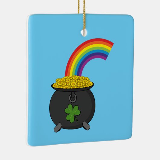 Pot of Gold Rainbow Cartoon Keramikornament (Rechts)