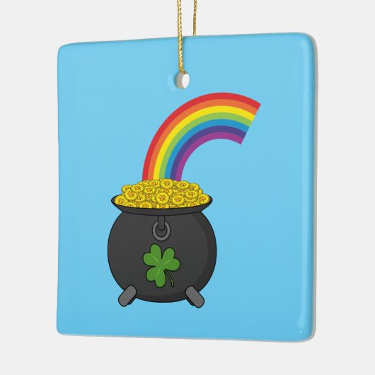 Pot of Gold Rainbow Cartoon Keramikornament (Links)