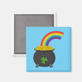 Pot of Gold Rainbow Cartoon Magnet (Vorderseite/Rückseite)