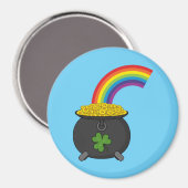 Pot of Gold Rainbow Cartoon Magnet (Vorderseite/Rückseite)