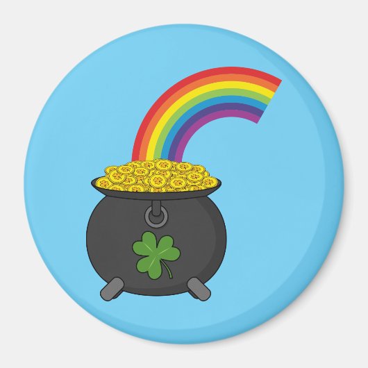 Pot of Gold Rainbow Cartoon Magnet (Vorne)
