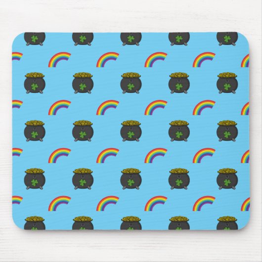 Pot of Gold Rainbow Cartoon Mousepad (Vorne)