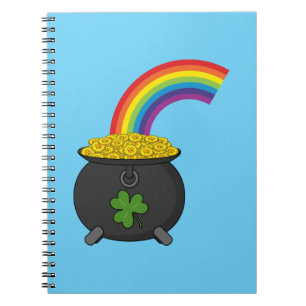 Pot of Gold Rainbow Cartoon Notizblock