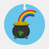 Pot of Gold Rainbow Cartoon Ornament Aus Metall (Rückseite)