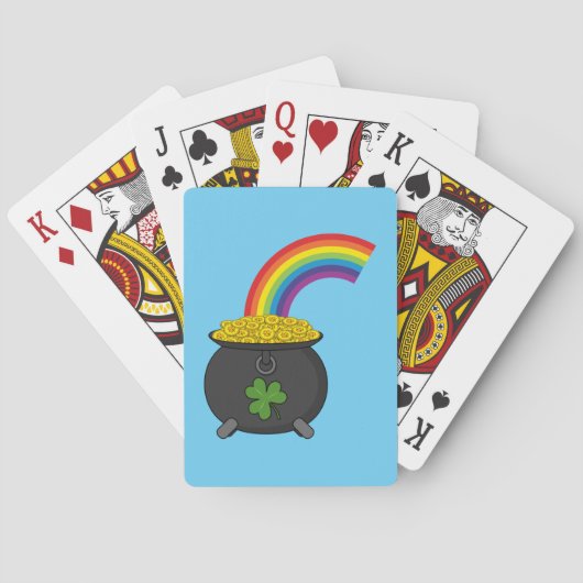 Pot of Gold Rainbow Cartoon Spielkarten (Rückseite)