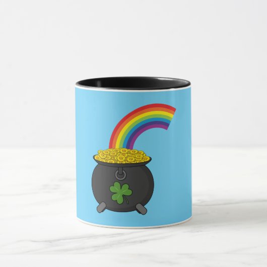 Pot of Gold Rainbow Cartoon Tasse (Zentrum)