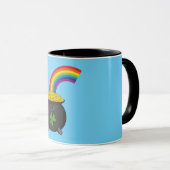 Pot of Gold Rainbow Cartoon Tasse (VorderseiteRechts)