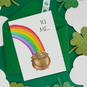 Pot of Gold Rainbow Funny St Patricks Day Card Ankündigung