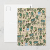 Pot-Pflanze-Muster Postkarte (Vorne/Hinten)