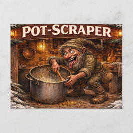 Pot Scraper Icelandic Yule Lad  Postkarte