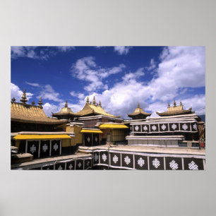 Potala Palace im Innern mit Steppeln an der Zuhaus Poster