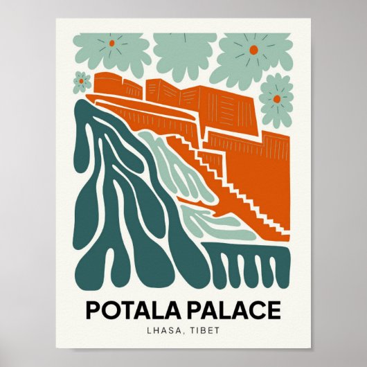 Potala Palace Lhasa Tibet abstrakte Reise Poster (Vorne)