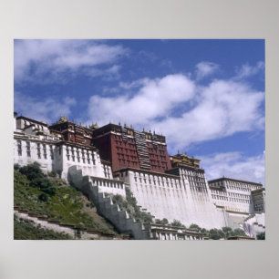 Potala-Palast auf dem Berg, das Zuhause des Dalai Poster