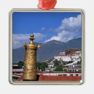 Potala-Palast in Lhasa, Tibet aufgenommen von Silbernes Ornament