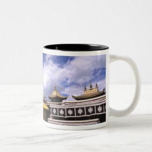 Potala-Palast innen mit Kirchtürmen am Wohnsitz Zweifarbige Tasse