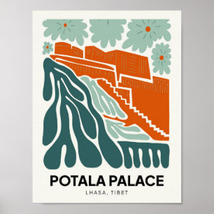 Potala-Palast Lhasa Tibet abstrakt Reise floral Poster