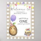 Potato 1. Geburtstag Party Willkommen Poster (Vorne)