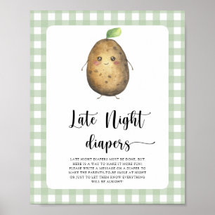 Potato baby Dusche - Spate night diaper game Poster