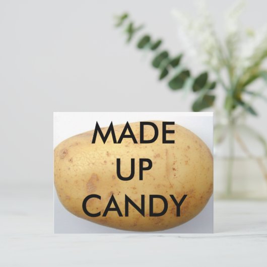 Potato Candy Postcard Kunstform Postkarte (Stehend Vorderseite)