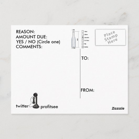 Potato Candy Postcard Kunstform Postkarte (Rückseite)