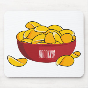 Potato chip cartoon illustration  mousepad