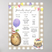 Potato First Birthday Milestone Geburtstag Poster (Vorne)
