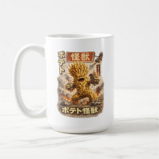 Potato Kaiju – Retro japanisches Monsterplakat Kaffeetasse
