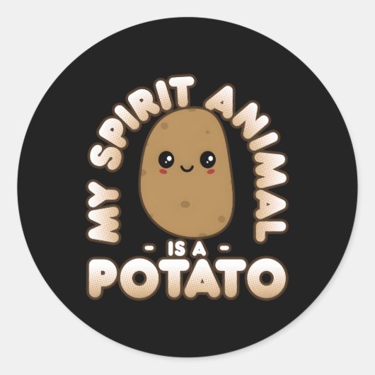 Potato Kawaii Mein Geisttier ist eine Kartoffel Runder Aufkleber (Vorderseite)