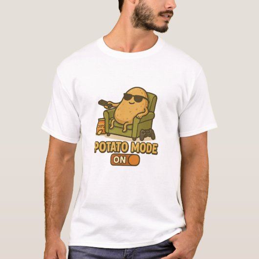 Potato Mode – Lazy Life Activated T-Shirt (Vorderseite)
