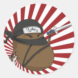 Potato Ninja Runder Aufkleber