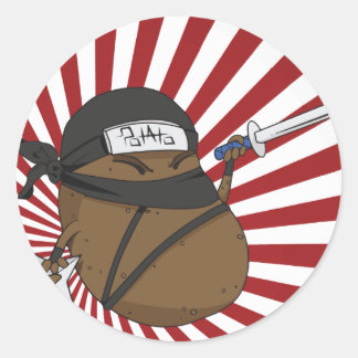 Potato Ninja Runder Aufkleber