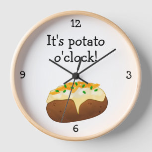 Potato O'Clock lustiges Essen Thema Große Uhr