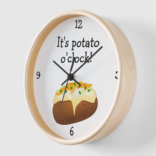 Potato O'Clock lustiges Essen Thema Große Uhr (Winkel)