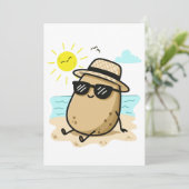 Potato On The Beach Summer Vibes Dankeskarte (Stehend Vorderseite)