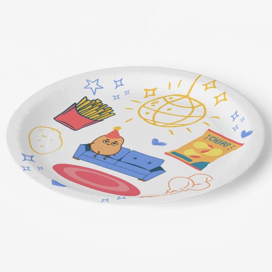 Potato Themed Party Pappteller (Schrägansicht)