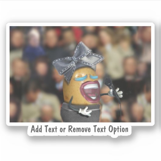 Potato und Big Bow Hat singen Aufkleber (Vorderseite)