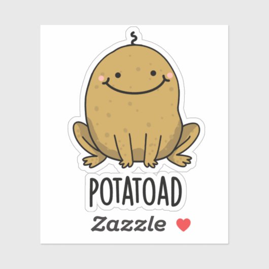 Potatoad Funny Potato Toad Puff Aufkleber (Blatt)
