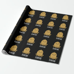 Potatoad Funny Potato Toad Puff Dark BG Geschenkpapier