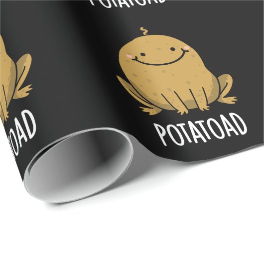 Potatoad Funny Potato Toad Puff Dark BG Geschenkpapier (Rolleneckpunkt)