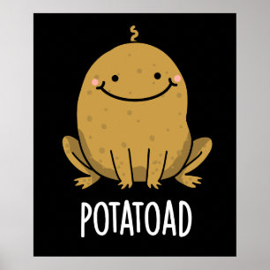Potatoad Funny Potato Toad Puff Dark BG Poster